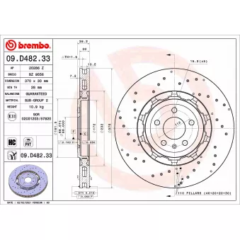 Jeu de 2 disques de frein arrière BREMBO