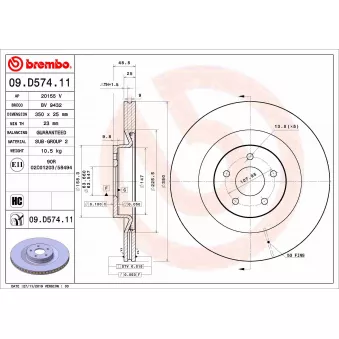 Jeu de 2 disques de frein avant BREMBO 09.D574.11