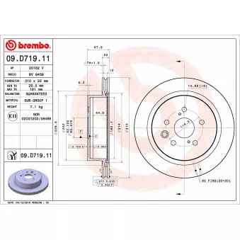 Jeu de 2 disques de frein arrière BREMBO
