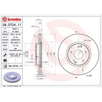 Jeu de 2 disques de frein avant BREMBO 09.D724.11