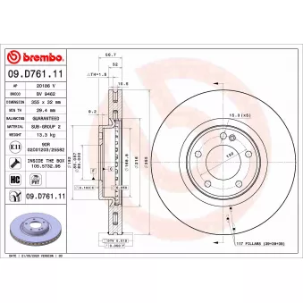 Jeu de 2 disques de frein avant BREMBO 09.D761.11