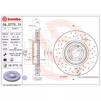 Jeu de 2 disques de frein avant BREMBO 09.D770.1X
