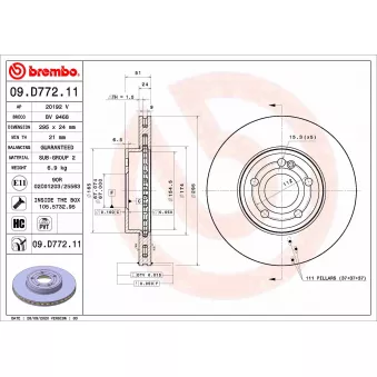 Jeu de 2 disques de frein avant BREMBO 09.D772.11