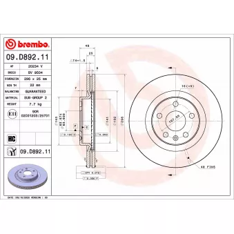 Jeu de 2 disques de frein avant BREMBO 09.D892.11