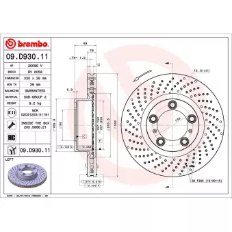 Disque de frein avant gauche BREMBO