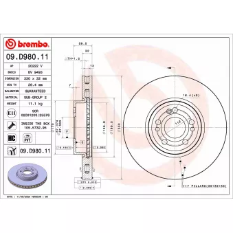 Jeu de 2 disques de frein avant BREMBO