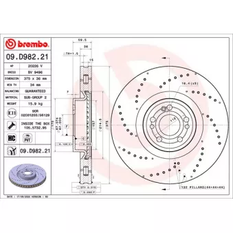 Jeu de 2 disques de frein avant BREMBO 09.D982.21