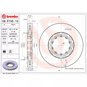 Jeu de 2 disques de frein avant BREMBO 09.E155.10