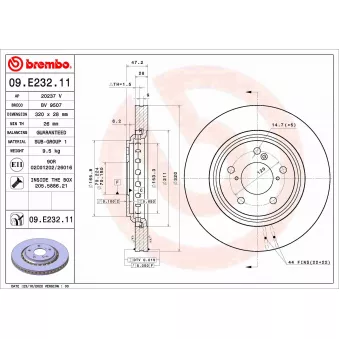 Jeu de 2 disques de frein avant BREMBO 09.E232.11