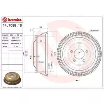 Tambour de frein BREMBO 14.7088.10