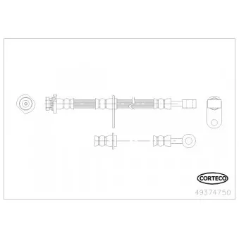 Flexible de frein avant gauche CORTECO 49374750