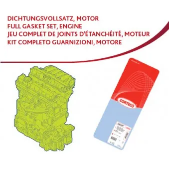 Jeu complet de joints d'étanchéité, moteur CORTECO 497162P