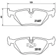 Jeu de 4 plaquettes de frein arrière BREMBO P 06 013 - Visuel 2