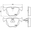 Jeu de 4 plaquettes de frein arrière BREMBO P 06 020 - Visuel 2