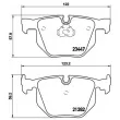 Jeu de 4 plaquettes de frein arrière BREMBO P 06 029 - Visuel 2