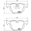 Jeu de 4 plaquettes de frein arrière BREMBO P 06 039 - Visuel 2