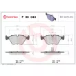Jeu de 4 plaquettes de frein avant BREMBO P 06 043 - Visuel 2