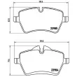 Jeu de 4 plaquettes de frein avant BREMBO P 06 051X - Visuel 2