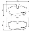 Jeu de 4 plaquettes de frein arrière BREMBO P 06 052 - Visuel 2