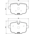Jeu de 4 plaquettes de frein arrière BREMBO P 06 061 - Visuel 2