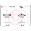 Jeu de 4 plaquettes de frein arrière BREMBO P 06 072 - Visuel 2