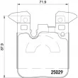 Jeu de 4 plaquettes de frein arrière BREMBO P 06 087 - Visuel 2