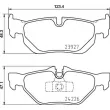 Jeu de 4 plaquettes de frein arrière BREMBO P 06 105 - Visuel 2