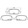 Jeu de 4 plaquettes de frein arrière BREMBO P 09 027 - Visuel 2