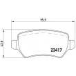 Jeu de 4 plaquettes de frein arrière BREMBO P 10 013 - Visuel 2