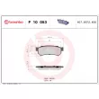 Jeu de 4 plaquettes de frein arrière BREMBO P 10 053 - Visuel 2