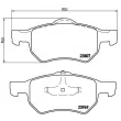 Jeu de 4 plaquettes de frein avant BREMBO P 11 013 - Visuel 2