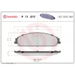 Jeu de 4 plaquettes de frein avant BREMBO P 11 017 - Visuel 2
