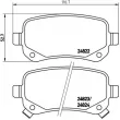 Jeu de 4 plaquettes de frein arrière BREMBO P 11 021 - Visuel 2
