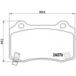 Jeu de 4 plaquettes de frein arrière BREMBO P 11 024 - Visuel 2