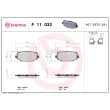 Jeu de 4 plaquettes de frein arrière BREMBO P 11 032 - Visuel 2