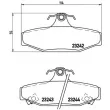 Jeu de 4 plaquettes de frein arrière BREMBO P 15 004 - Visuel 2