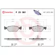 Jeu de 4 plaquettes de frein avant BREMBO P 23 081 - Visuel 2