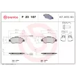 Jeu de 4 plaquettes de frein avant BREMBO P 23 107 - Visuel 2
