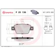 Jeu de 4 plaquettes de frein arrière BREMBO P 23 135 - Visuel 2