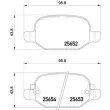 Jeu de 4 plaquettes de frein arrière BREMBO P 23 150 - Visuel 2