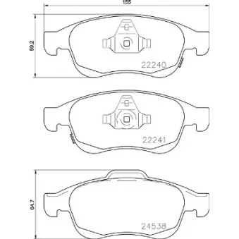 Jeu de 4 plaquettes de frein avant BREMBO P 23 165X