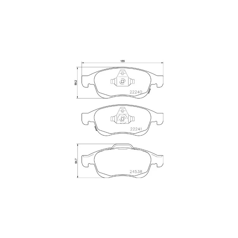 Jeu de 4 plaquettes de frein avant BREMBO P 23 165X
