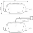 Jeu de 4 plaquettes de frein arrière BREMBO P 23 181 - Visuel 2