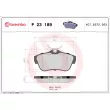 Jeu de 4 plaquettes de frein arrière BREMBO P 23 189 - Visuel 2