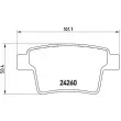 Jeu de 4 plaquettes de frein arrière BREMBO P 24 063 - Visuel 2