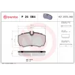 Jeu de 4 plaquettes de frein arrière BREMBO P 24 084 - Visuel 2
