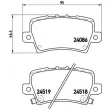 Jeu de 4 plaquettes de frein arrière BREMBO P 28 038 - Visuel 2