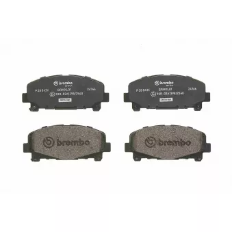 Jeu de 4 plaquettes de frein avant BREMBO P 28 043X