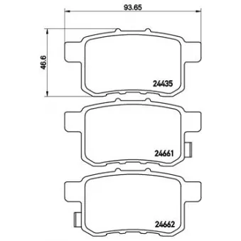 Jeu de 4 plaquettes de frein arrière BREMBO P 28 072X