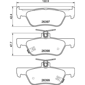 Jeu de 4 plaquettes de frein arrière BREMBO P 28 110